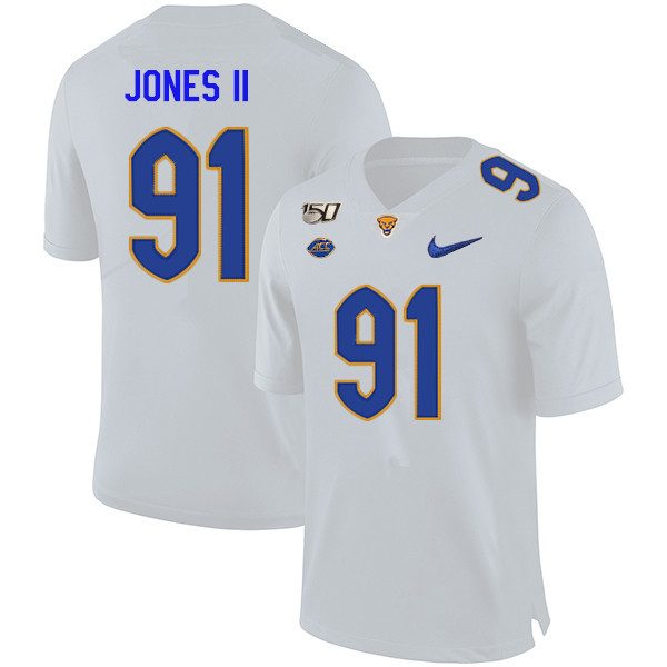 2019 Men #91 Patrick Jones II Pitt Panthers College Football Jerseys Sale-White